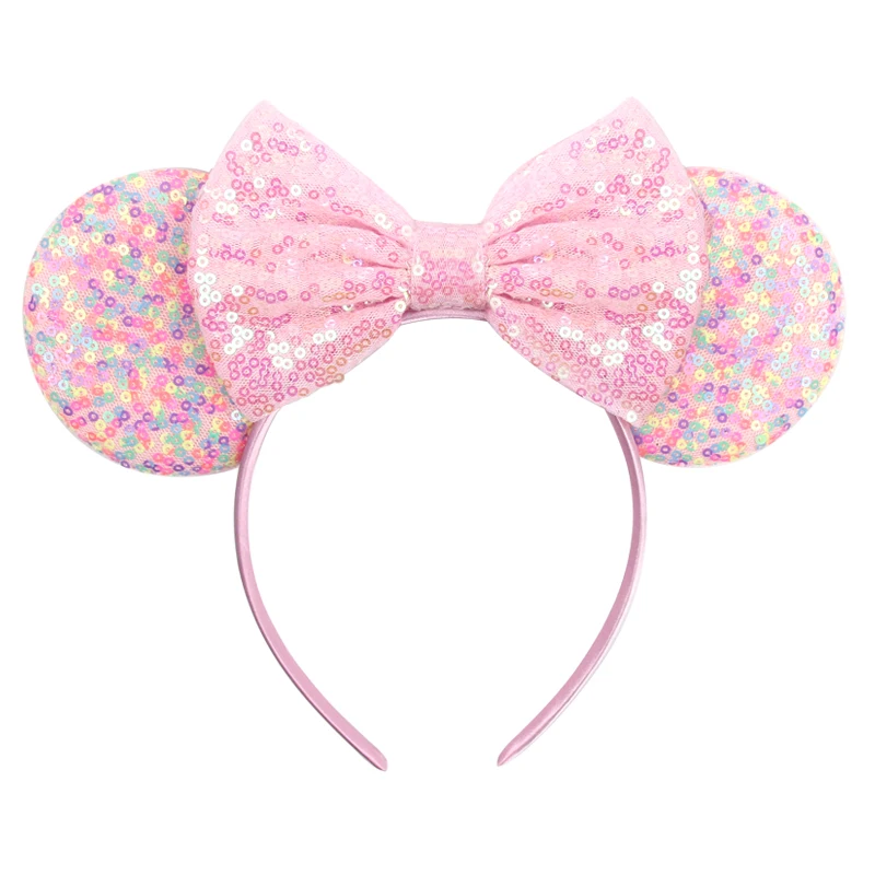 Nieuwe Kerst Halloween Muis Oren Hoofdband Cartoon Pailletten Strikken Hoofdband Verjaardagsfeestje Prinses Cosplay Kostuum Voor Vrouwen Volwassen
