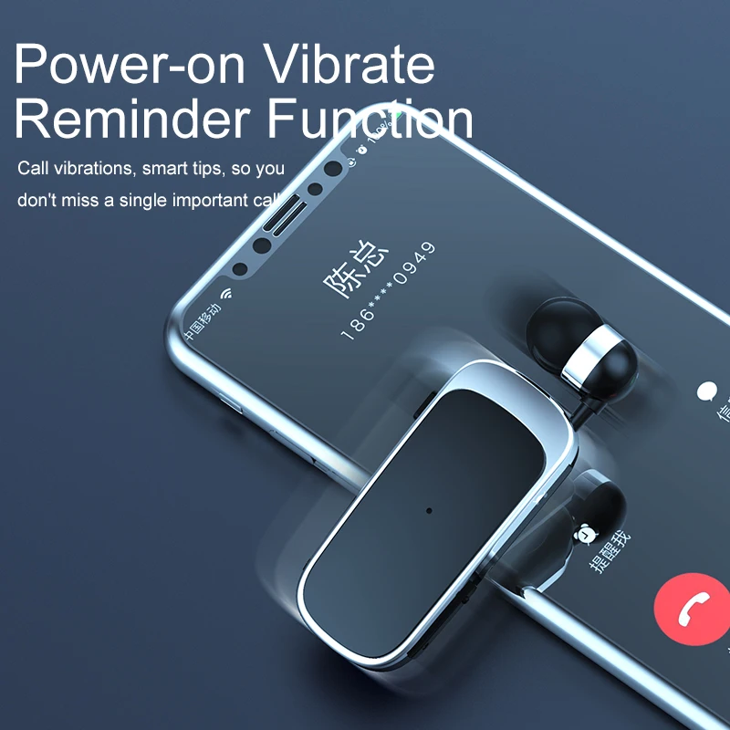 K52 Mini Portable Wireless Bluetooth Earphone In-Ear Headset Vibrating Alert Wear Clip Hands Free Earphones Ears CRTONE K53 K89