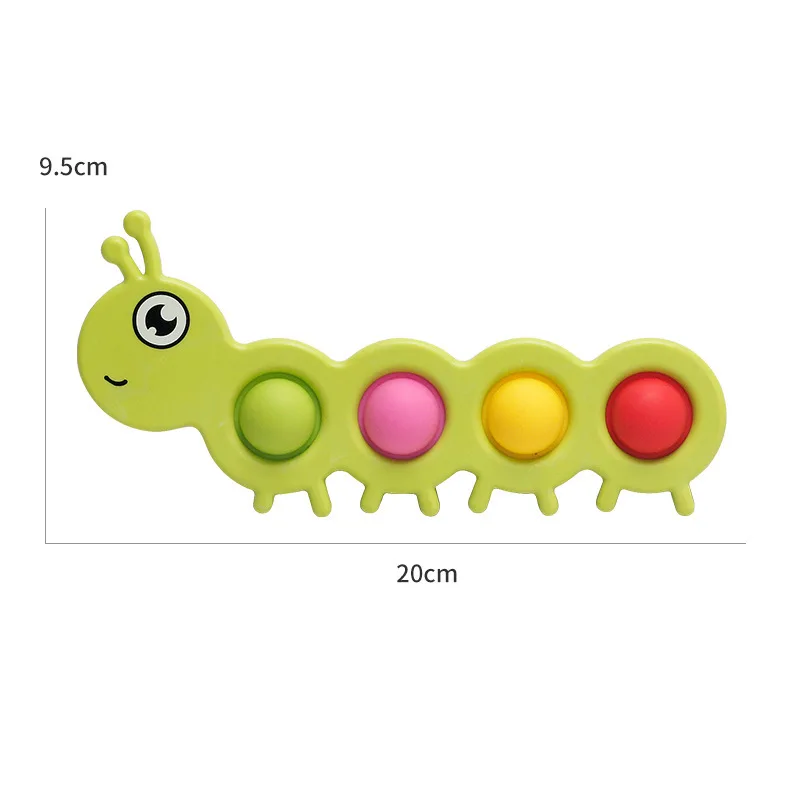 ซิลิโคน Push ฟองการ์ตูน Caterpillar การรับรู้สี Sensory ของเล่นเด็ก Early การศึกษา Fidget ของเล่น Antistress Relief ของเล่น