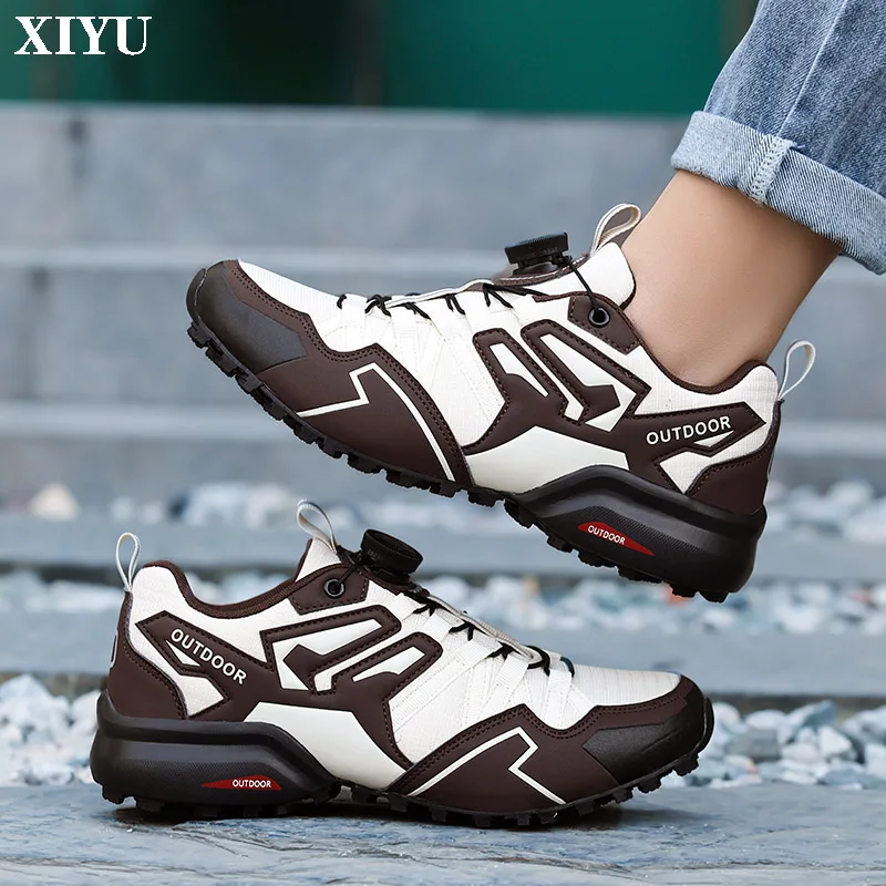 

Туристические ботинки XIYU для активного отдыха, модные повседневные кроссовки для бездорожья, тактические мужские мотоциклетные ботинки для охоты с защитой от скольжения