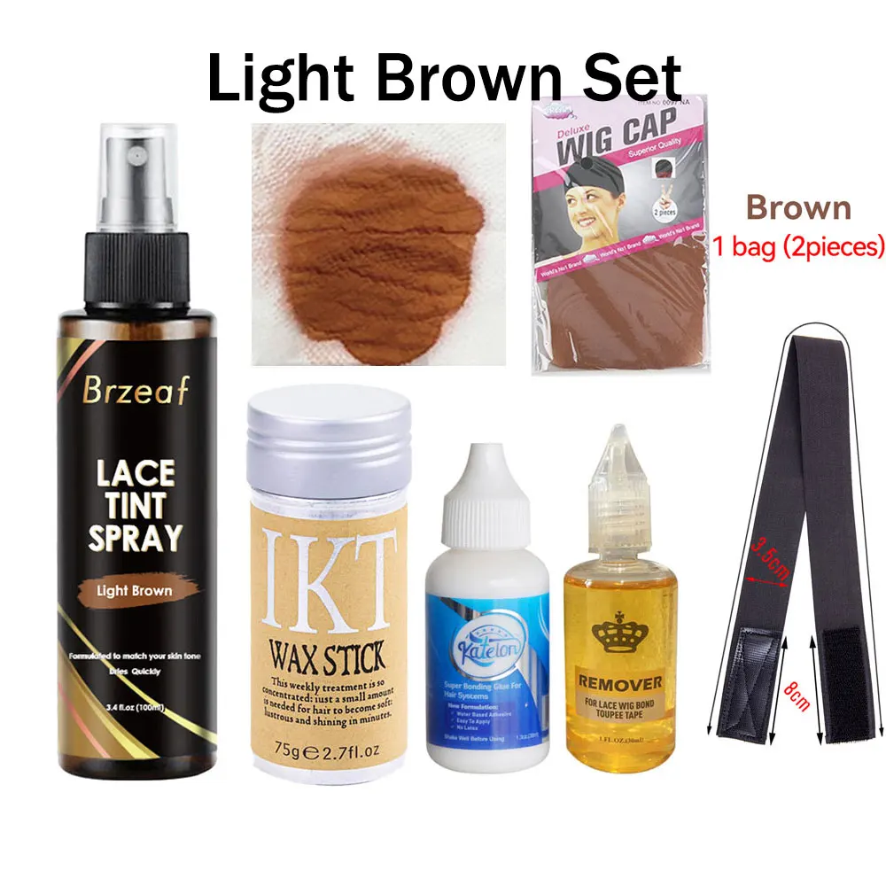 lace tint spray with glue set lace tint spray for wigs accessories glue for lace front waterproof lace tint spray wig mousse