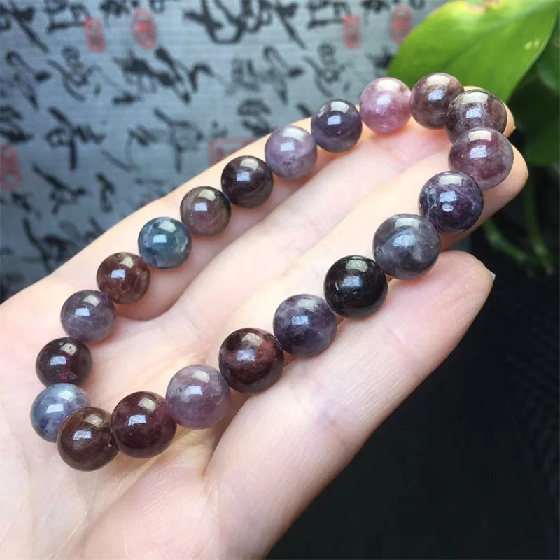 10MM Natural Spinel Bracelet Energy Crystal Aura Healing Fengshui Gemstone Yoga Elastic Couple Jewelry 1PCS