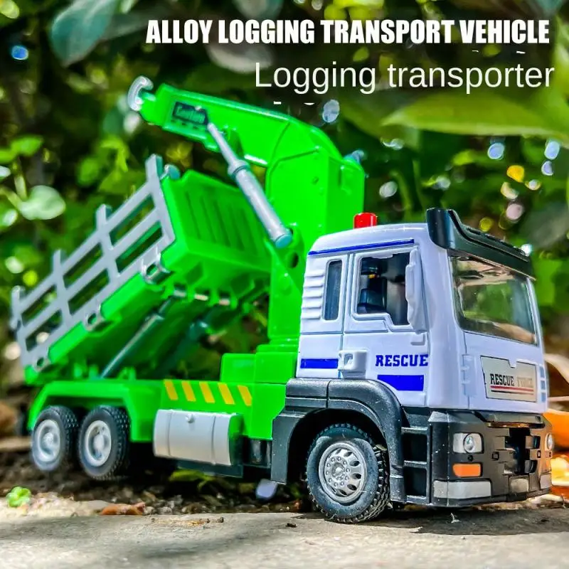 

1:32 Simulation Alloy Truck Model Logging Transport Diecast Pull Back Car with Light Engineering Vehicle Children's Toy Kid Gift