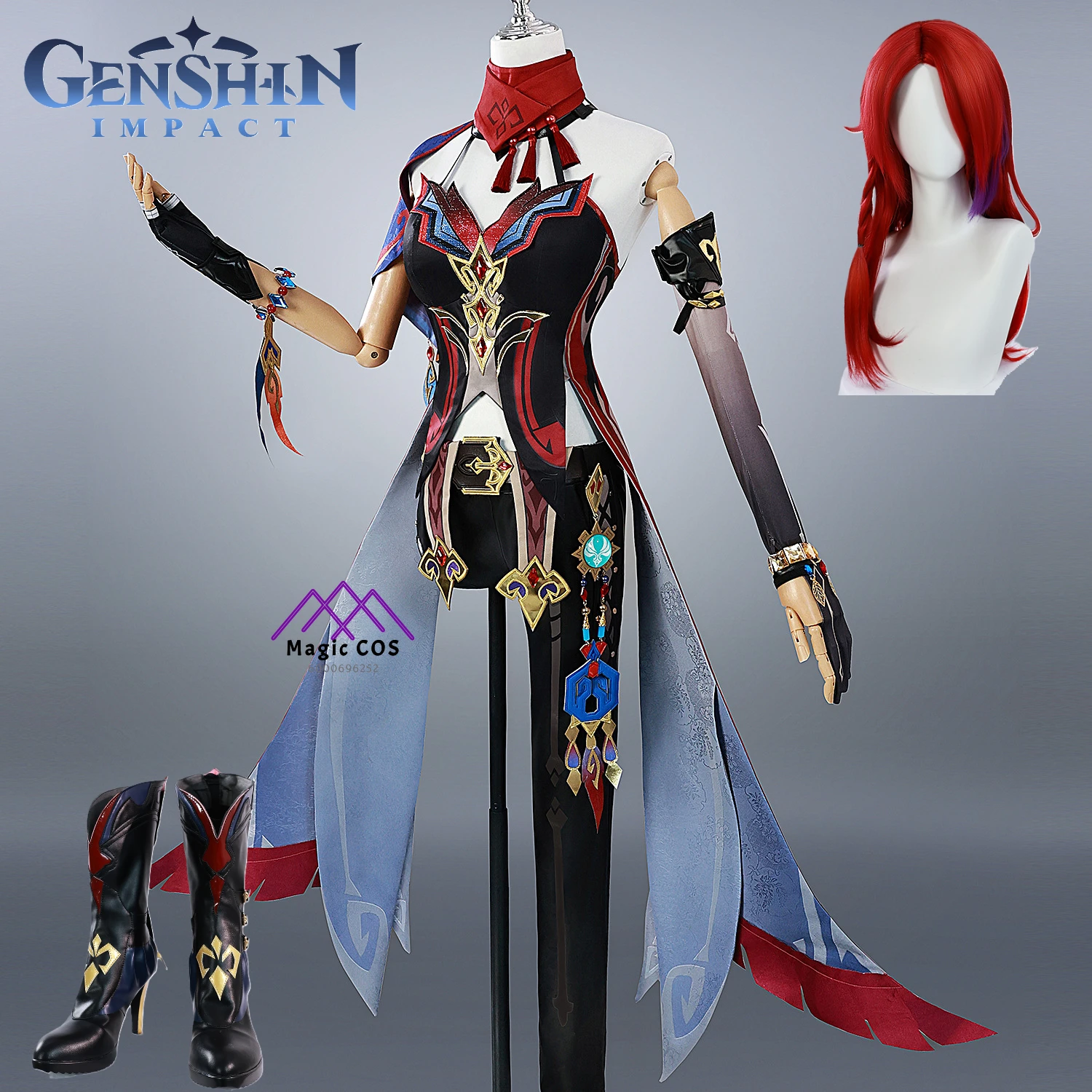 

Chasca High Quality Cosplay Costume Anime Genshin Impact Game Hot Sale Cosplay Uniform Wig Accessories for Comic Con Coser Party