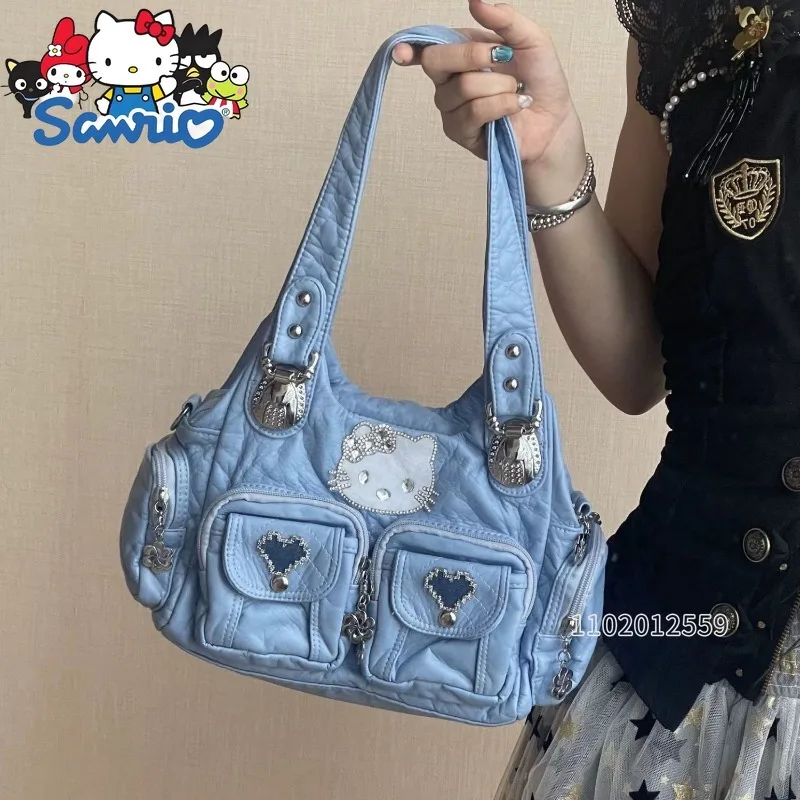 

Sanrio Hello Kitty New Diamond-studded Women's Shoulder Bag Large-capacity Women's Handbag Cartoon Women's Bag High Quality