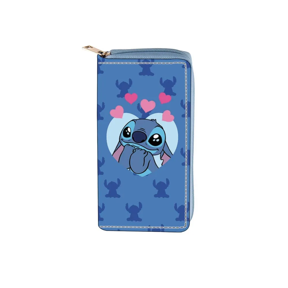 Disney Cute Stitch Wallet Kawaii Anime Travel Bank Card Storage Bag Cartoon Fashion Card Bag Coin Purse Toys Men Women Gift