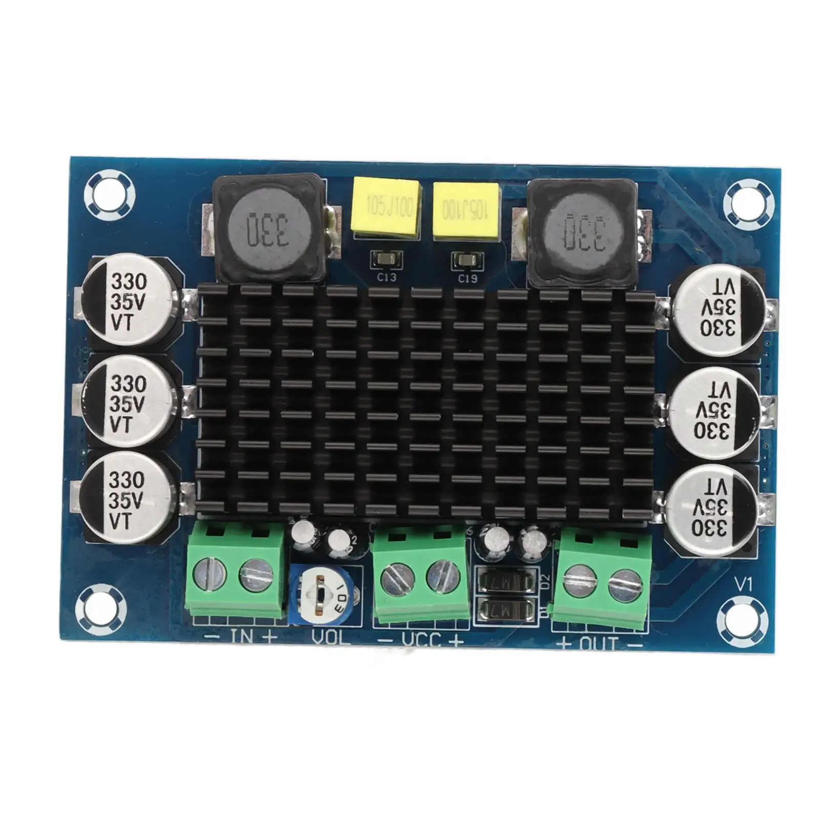 Mono Power Amplifier PCB Module - Low Loss Current Stabilization, Large Heat Sink for home Theater Systems