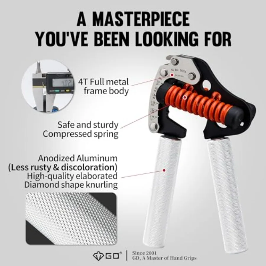 (26 ~ 118 رطل) مدرب قوة قبضة قابل للتعديل قابض اليد مقوي قبضة اليد التمارين المعصم تقوية الصامتة والمتينة