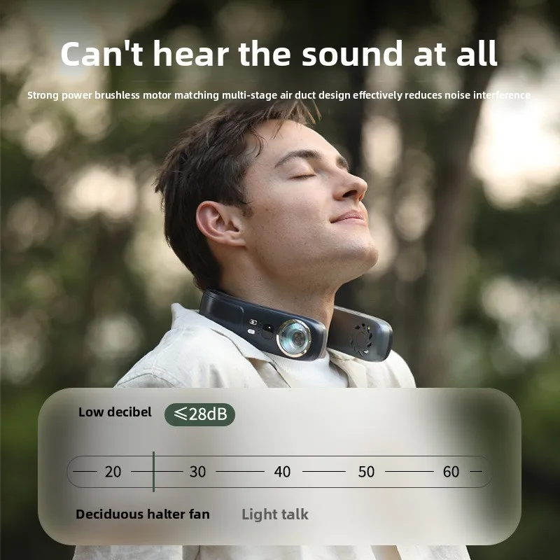 반도체 냉각 목걸이 팬 스마트 디지털 디스플레이 소형 에어컨 미니 USB 팬 충전 무음 냉각 원더
