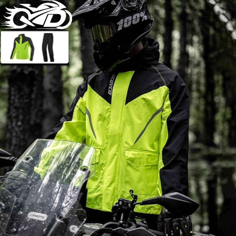 

Electric Men Women Motorcycle Raincoat Suit High Waterproof Motocross Rainproof Motobike Slicker Scooter Reflective Rainwear
