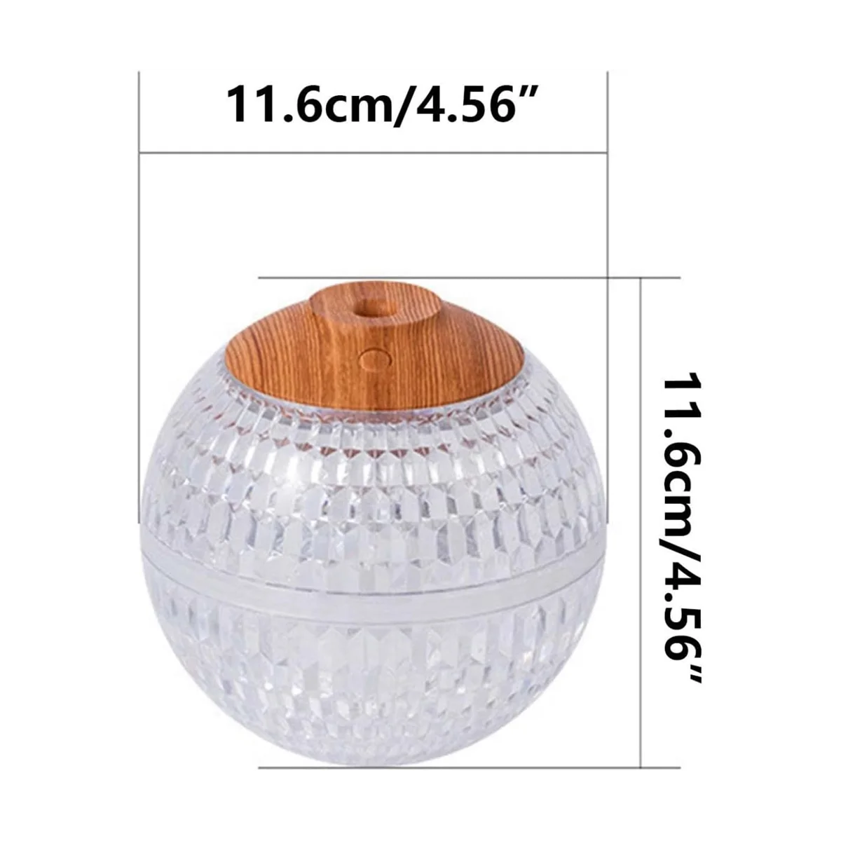 미니 다채로운 야간 조명 크리스탈 볼 가습기, 휴대용 쿨 미스트 가습기, 침실, 보육원, 사무실용