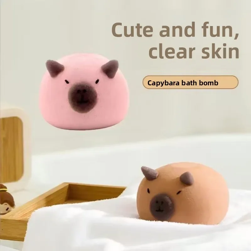 Soft Capybara Shape Bath Sponge Ball Cute Shower Bubble Sponge Facial Body Cleansing Scrub Tool for Kids Adults Bathroom
