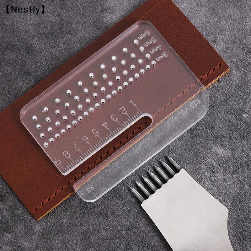 4mm Multifunction Thickened Transparent Puller Rounded Cutting Distance Ruler Hitting Auxiliary Manual Leather Tool〔Nest〕
