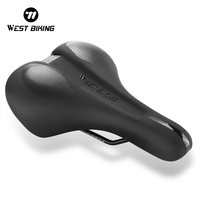 WEST BIKING Bike Saddle MTB Mountain Road Bike Seat PU Leather Gel Filled Cycling Cushion Comfortable Shockproof Bicycle Saddle