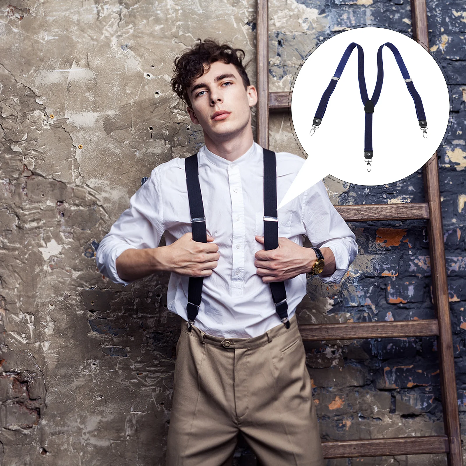 남녀공용 Y자형 서스펜더, 헤비듀티 후크 잠금, 조절 가능한 스트랩, 드레스 팬츠, 서서 일하거나 하루 종일 걷는 동안 착용 가능