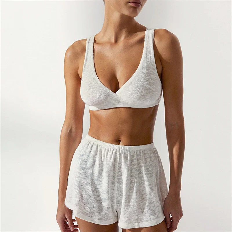 

Strap Vest Shorts Pajama Set Woman Simple Casual Pajamas Women Homewear Home Clothes Summer Nightwear Sleepwear