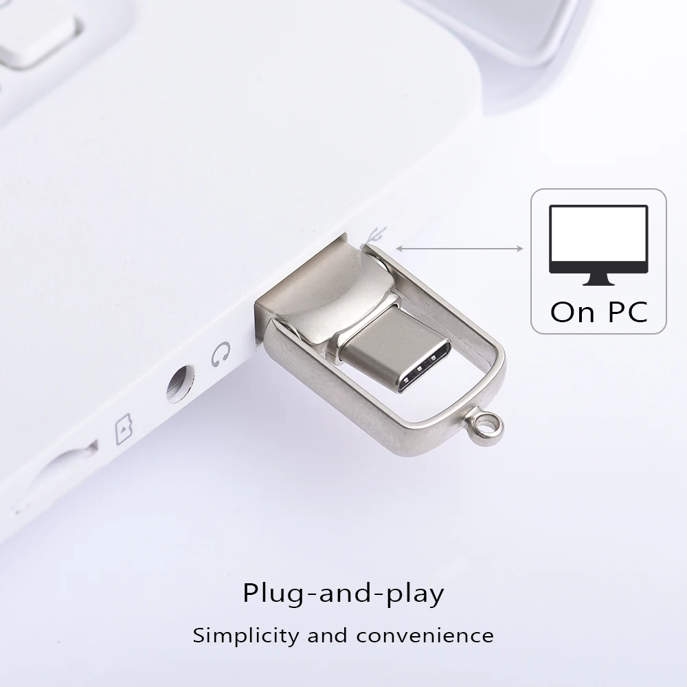 メタル U ディスク USB 2.0 Type-C インターフェイス携帯電話コンピュータ相互伝送ポータブル USB メモリキーチェーン 128 ギガバイトクリエイティブ USB