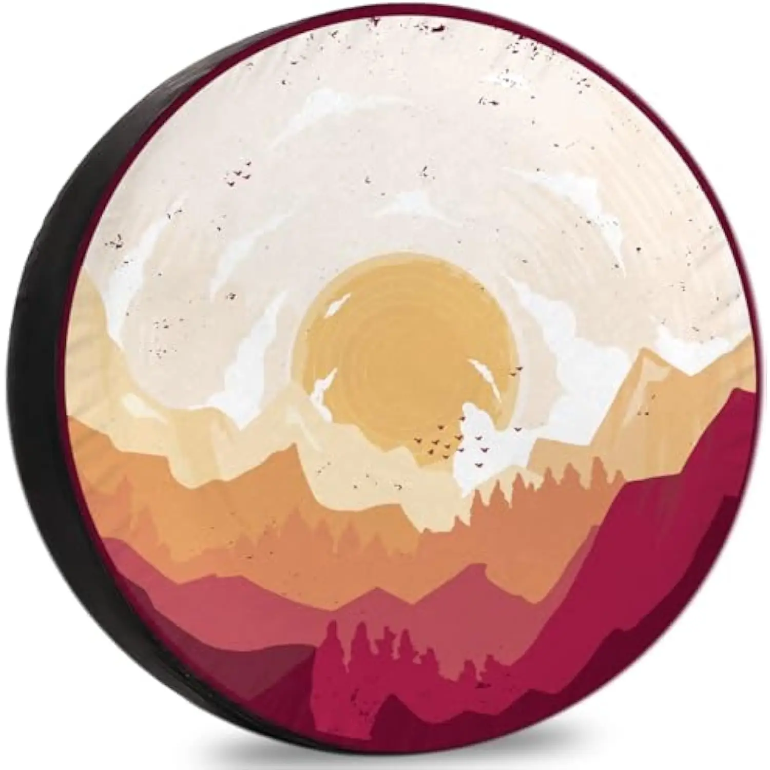 Mountain Sunset Forest Landscape Spare Tire Cover Durable Weatherproof Vinyl for RV SUV Trailer Camper