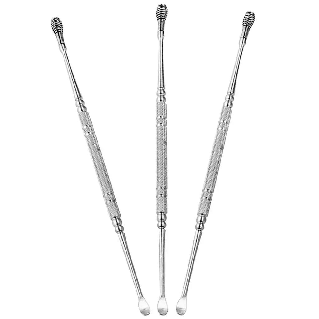 Outils de retrait de cérumen en acier inoxydable, pic d'oreille, vecl'oreille, 3, 4 paquets, 3 pièces