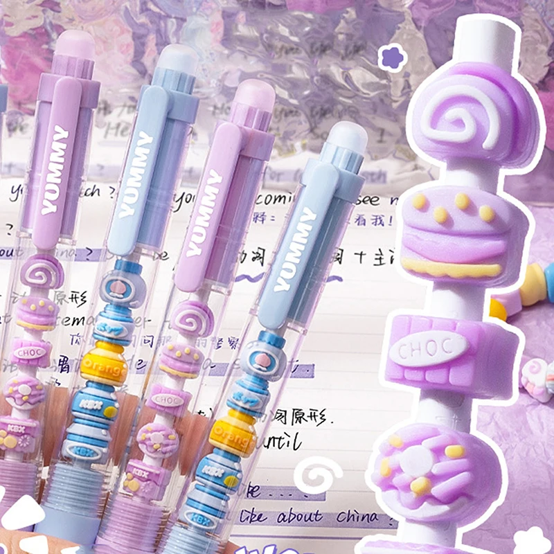 2PCS 0.5mm Cartoon Animals Press Gel Pens Can DIY Bracelet Signature Pens Student Stationery School Supplies Writing Tools