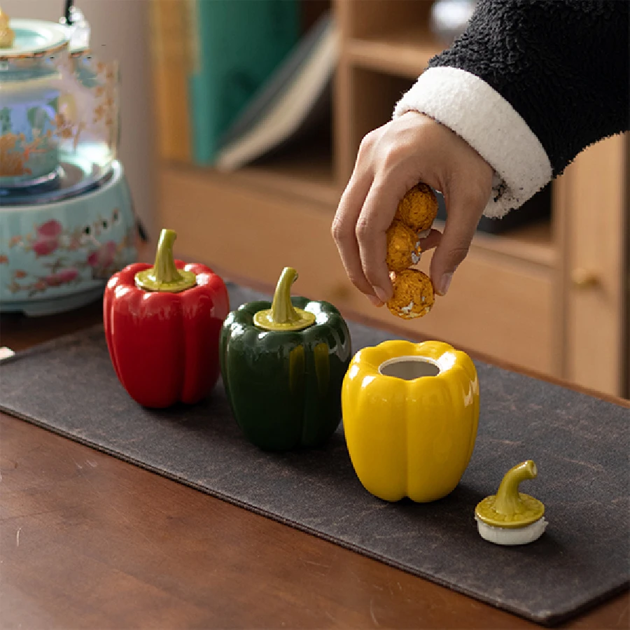 جرة شاي سيراميك حار جرة تخزين صغيرة شخصية إبداعية ديكور المنزل جرة تخزين مختومة