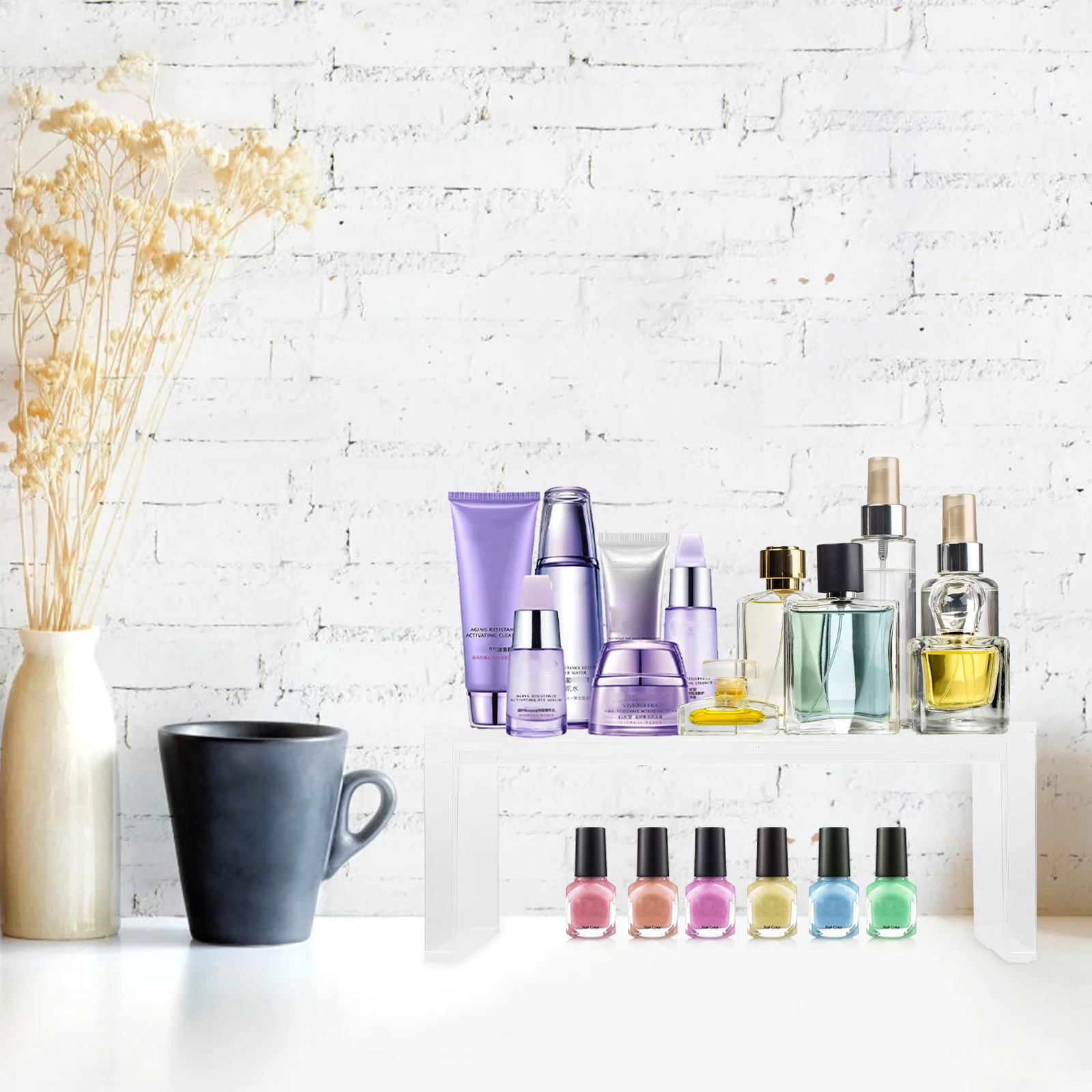 

1Set Desktop Storage Rack Transparent Display Stand for Jewelry Glasses Collectibles Organizing Sundries Multi-Function Makeup