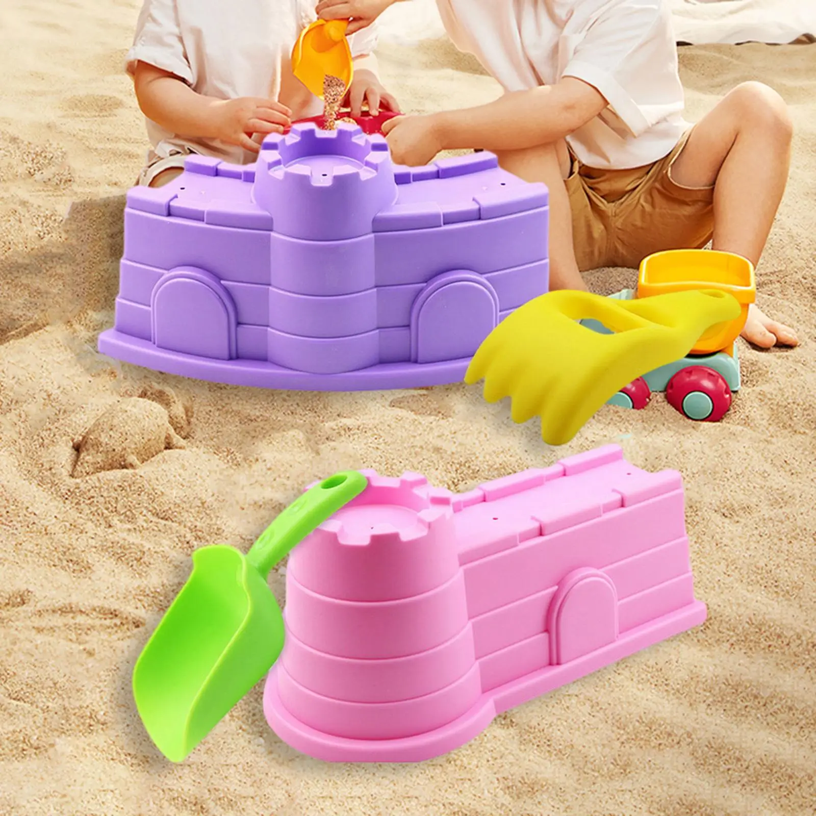 طقم بناء Sandcastle للأطفال ، مجموعة ألعاب الشاطئ ، لعب رمل للأطفال ، نماذج قلعة الرمال ، الأنشطة في الهواء الطلق ، الأولاد والبنات