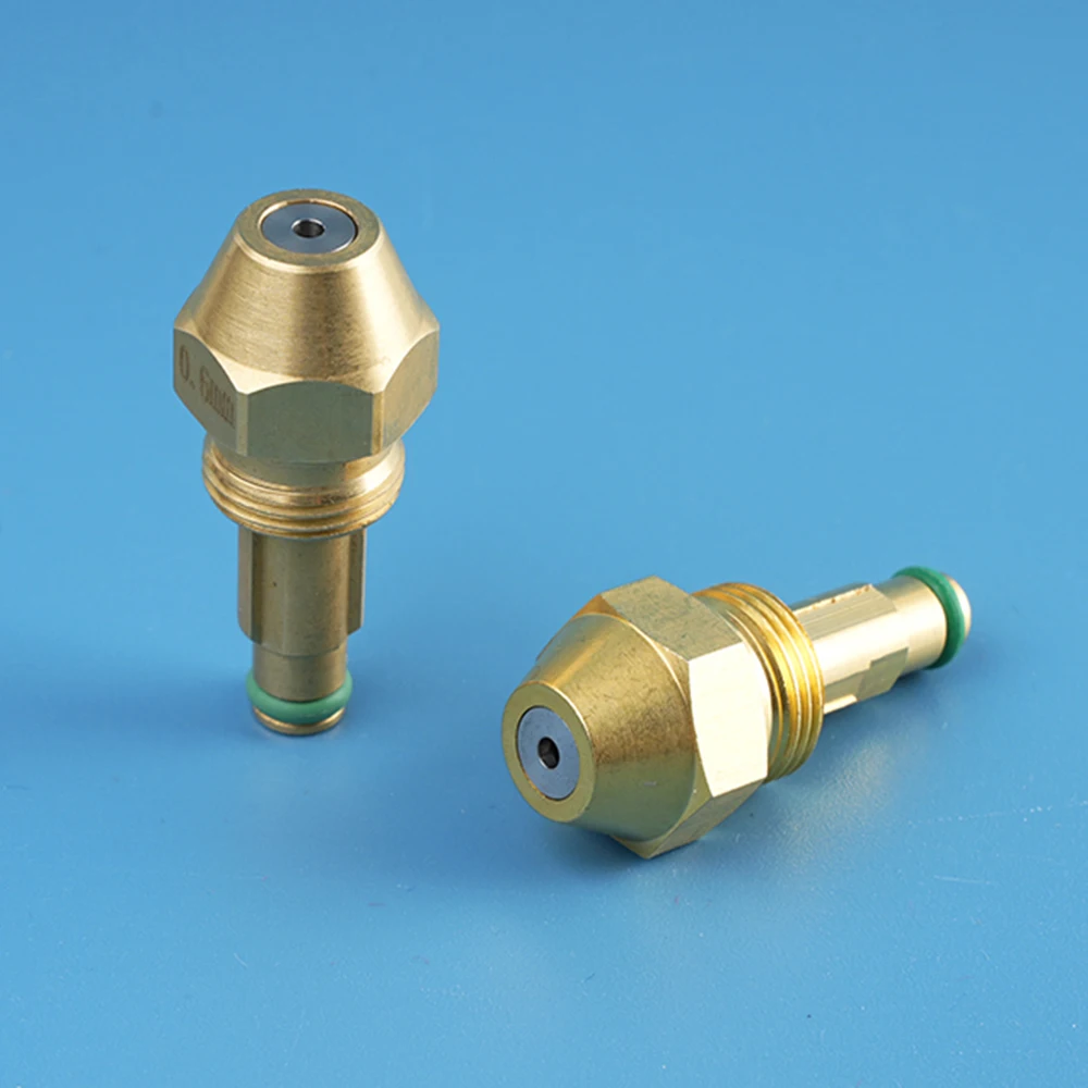 Brass Air Atomizing Fuel Nozzle, Two-Fluid Atomizing Oil Burner Nozzle with Green O-Ring Seal for Diesel, Waste Oil