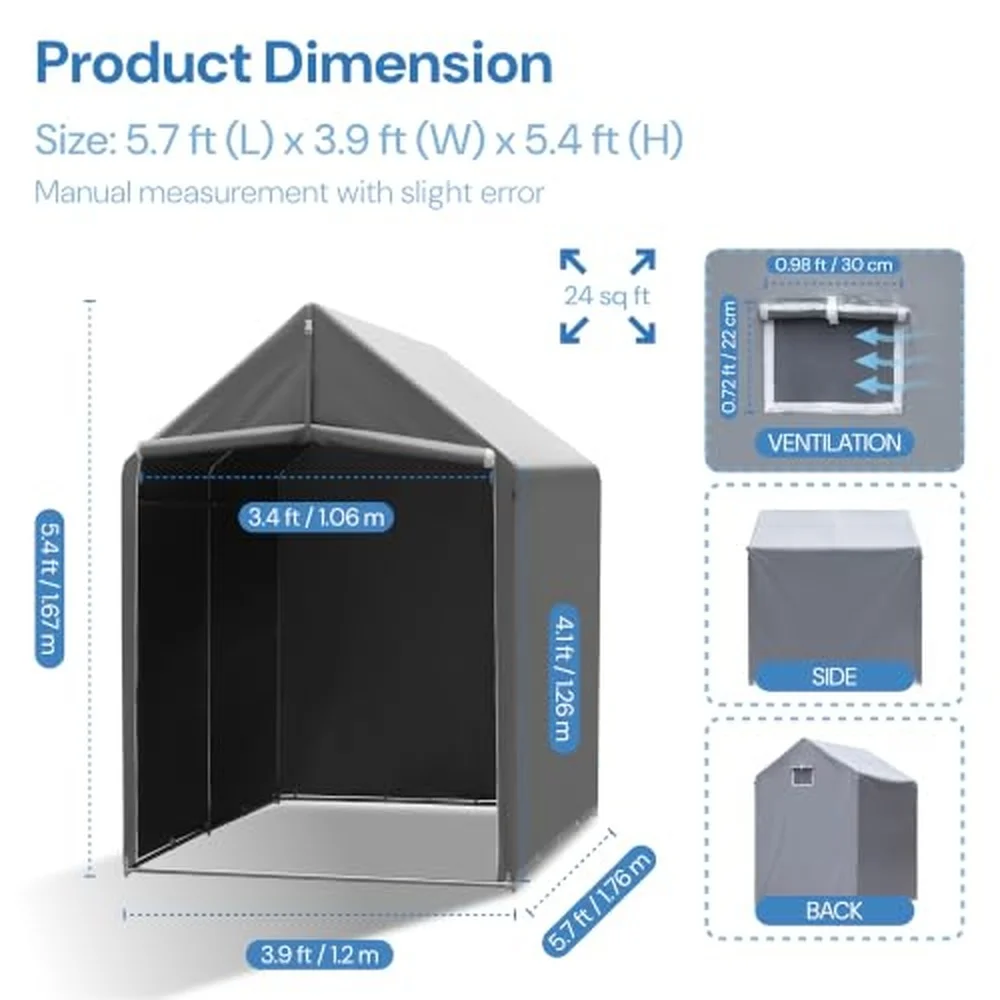 Sheds & Outdoor Storage Portable Garage 6 x 4 ft