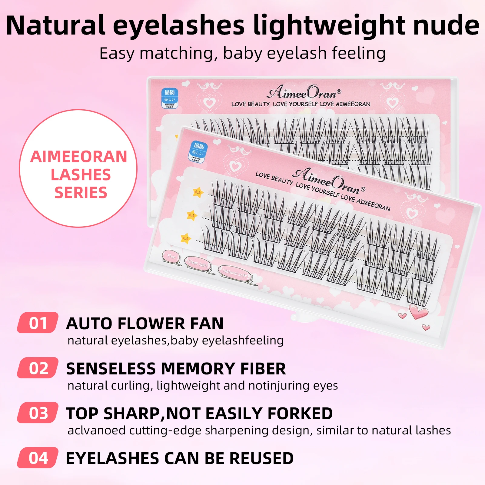 Natural eyelash extensions Clusters lash volume Premade flower fan Grafted False Eyelashes Cute Girl women lashes Supplies