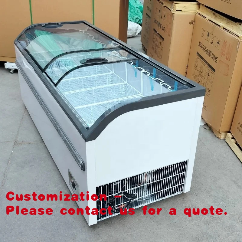 Customize.Lsx Factory 100l-600l Single-temperature Freezer Glass Top Chest Deep Refrigerator Freezer At Best Price