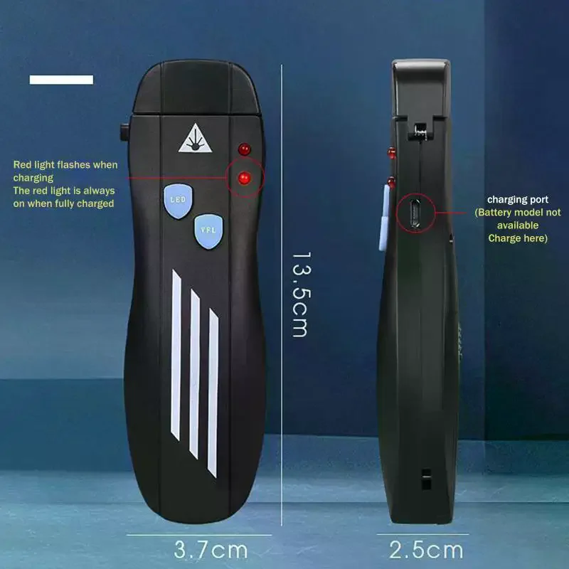 Mini lokalizator uszkodzeń światłowodowych 1/10/20/30/50mW, akumulatorowy tester kabli światłowodowych VFL, interfejs SC/FC/ST 2.5mm