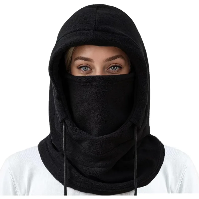 

Outdoor Sports Beanie Winter Mens Plush Lining Hat Keep Warm Knitted Skullies Hat Cycling Camping Caps Cold Weather Gear