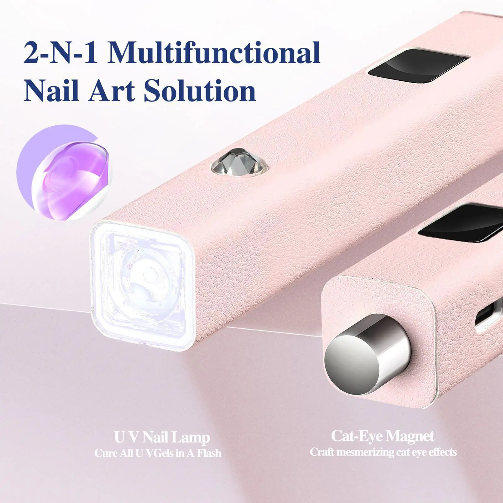 Uv Light for Gel Nails Nail Lamp Magnet Rechargeable Handheld Manicure Tool Light for Dorm Salon Room Travel Home Counter