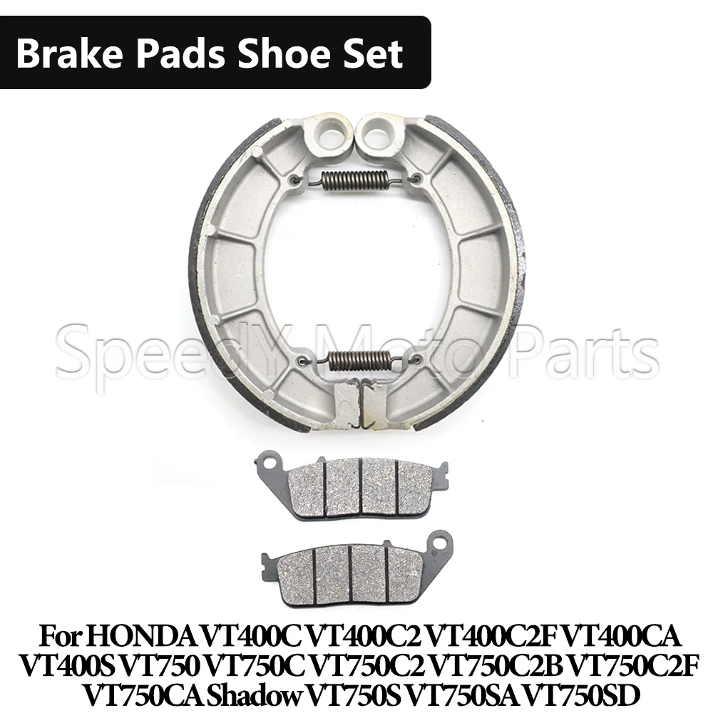 Motorcycle Brake Shoes Brake Pads Drum Shoe Set For HONDA VT400 C C2 C2F CA S VT750 C C2 C2B C2F CA S SA SD Shadow VT 400 750