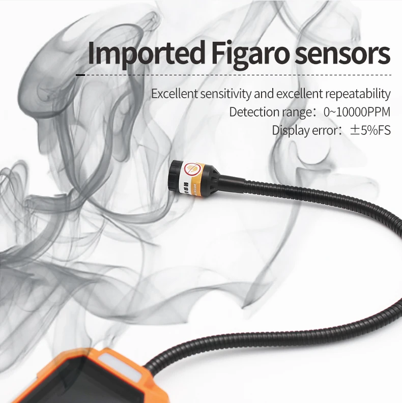 Aikesi Portátil de Alta Sensibilidade JLY-CP100Explosivo (combustível) Detector de Vazamento de Gás com Sensor Flexível Pescoço