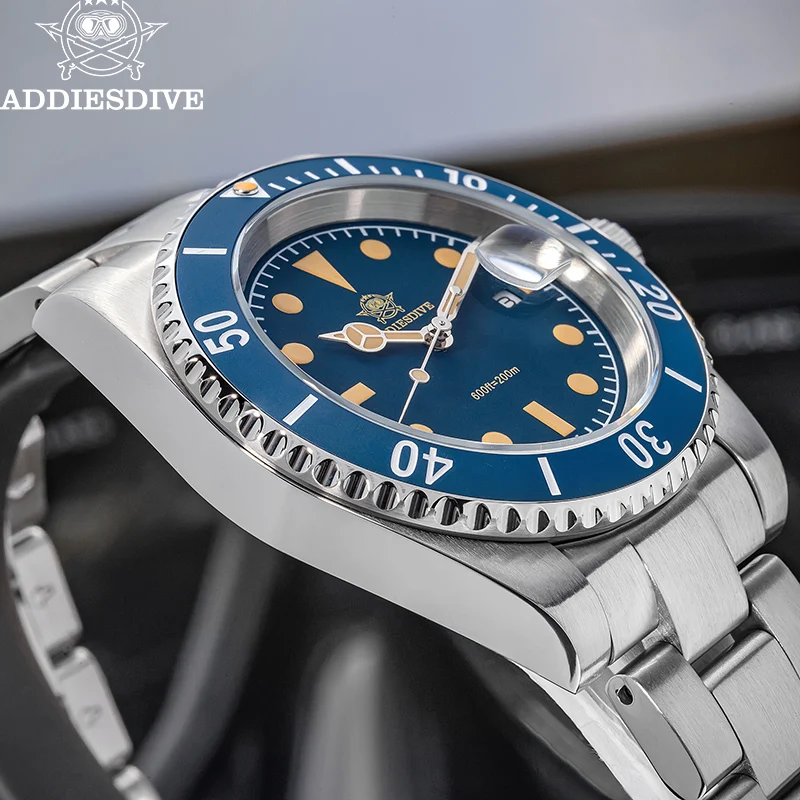 ADDIESDIVE Top Sale Quartz Watches 41mm Ceramic Bezel Stainless Steel AR Coating Luminous Fashion 200M Waterproof Diver Watch