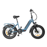DYU FF500 E-bike Folding 500W Motor 48V14AH Lithium Battery City Riding Electric Bicycle Women's 20*4.0 Fat Tire Electric Bike