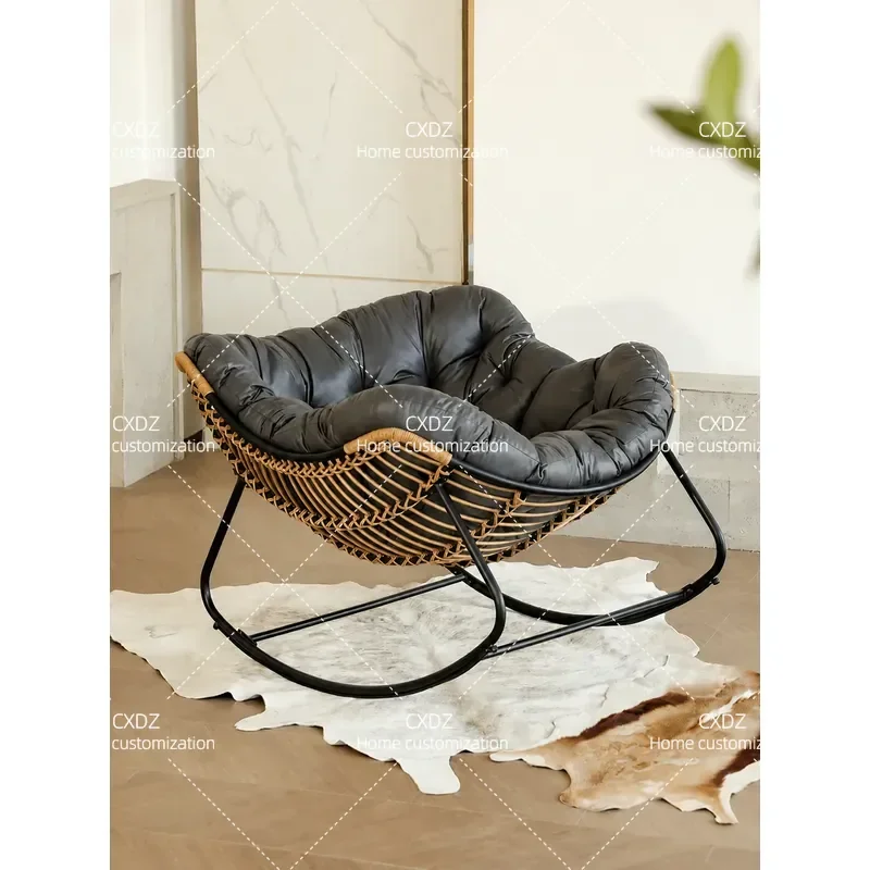 Rattan Rocking Recliner Chair Indoor Home Sofa Adult Lazy Single Balcony Leisure Seat