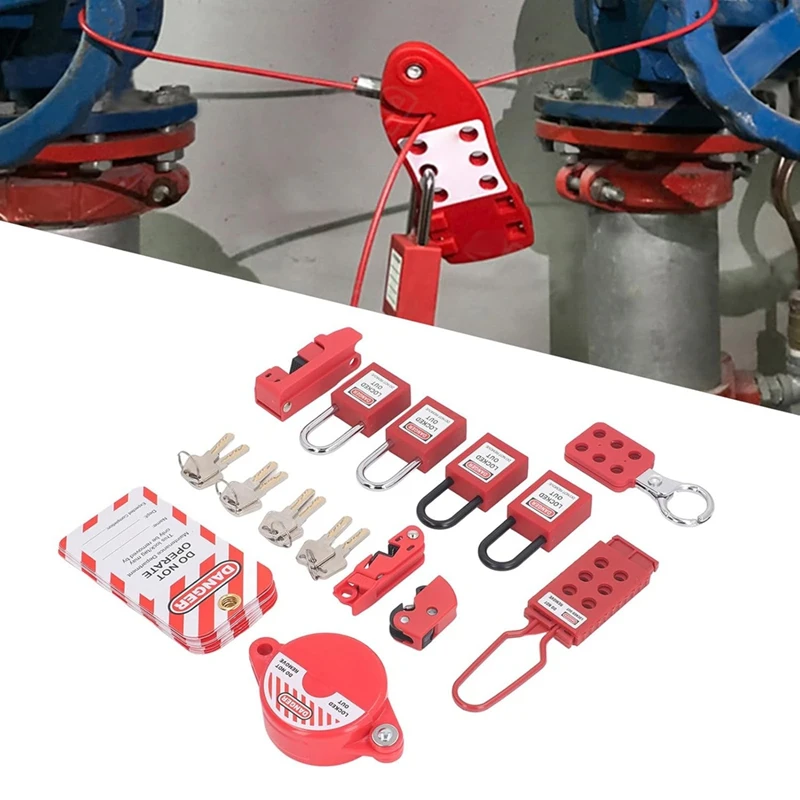 Lockout Tagout Kit, Electrical Safety Lockout Padlocks Kit Lockpicking Kit For Mechanical Electrical Equipment