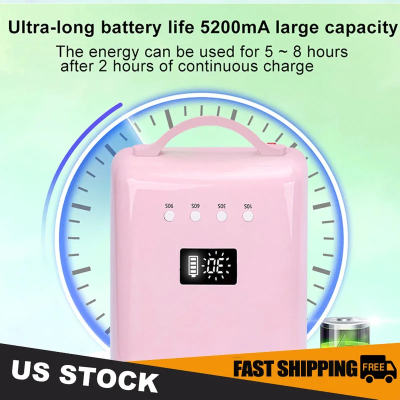 76 واط الأشعة فوق البنفسجية LED مسمار مصباح للتجفيف السريع هلام مسمار العلاج بالضوء آلة 39 المصابيح مانيكير صالون أداة المعدات مع بطارية 5200mA