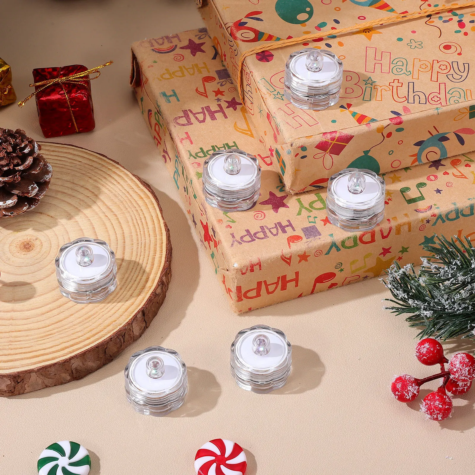 

4pcs Waterproof Led Lights Flameless Eco-Friendly Lamp For Party Home Decor Long-Lasting Operated Night Light