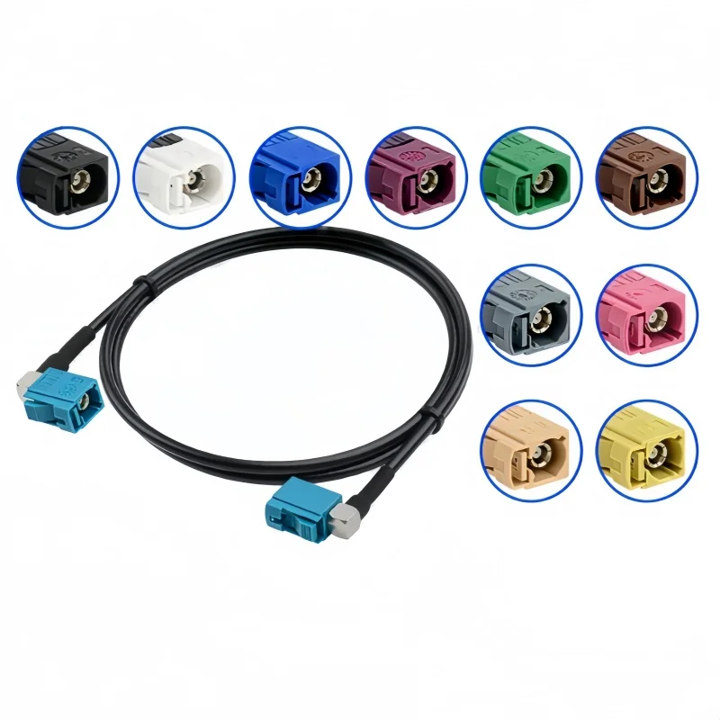 FAKRA-JJW Female to Female Right Angle Adapter Cable for Reversing Camera Video Line SYWV50-2/RTK031 Coaxial Cable