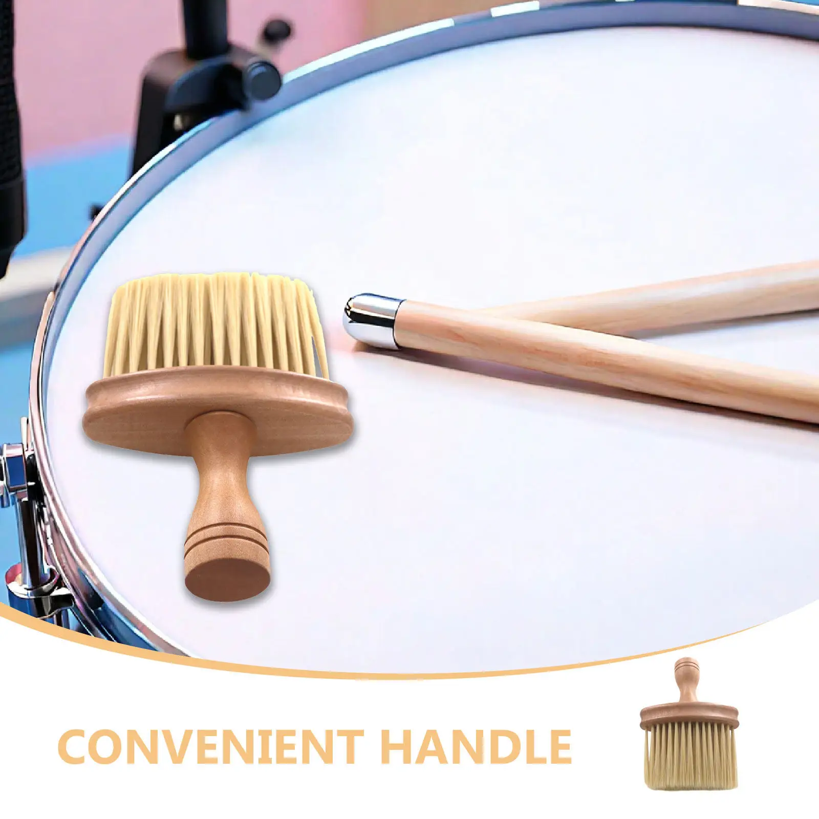 2Pcs Soft Bristle Instrument Dust Brush Compact Ergonomic Handle for Guitar Piano Bass Drum Keyboard String Cleaning view 2