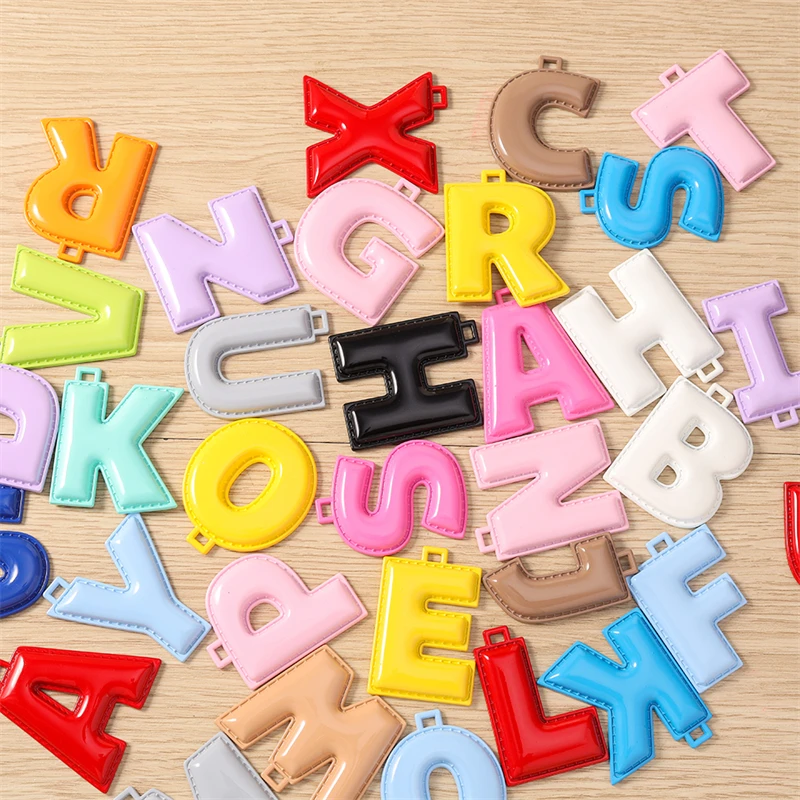 5 Stück niedliche, farbenfrohe Buchstabenanhänger (A-Z) für die Schmuckherstellung, Ohrringe, Halsketten, Armbänder, DIY-Bastelbedarf – Detail 4