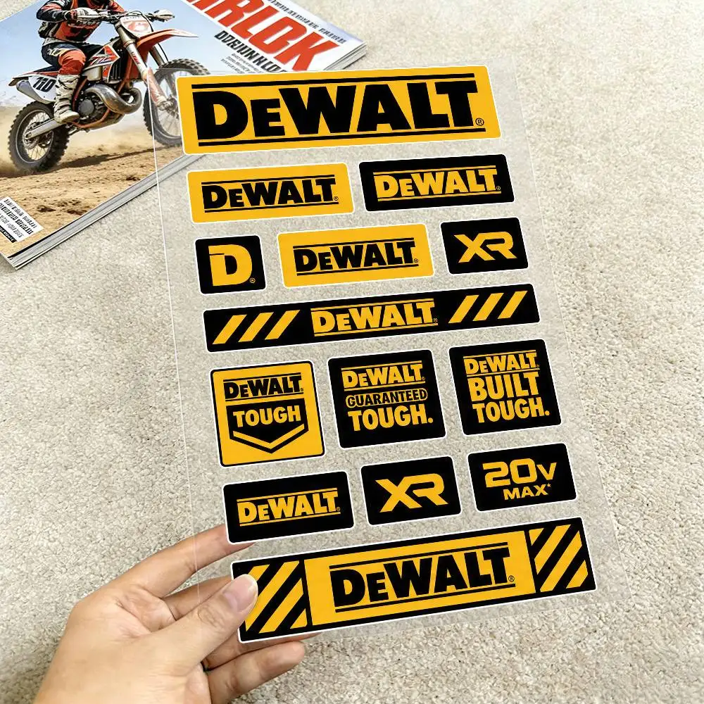 Laser For DEWALT Waterproof Reflective Motorbike Stickers Easy Peel Removable Decals For Motorcycle Car