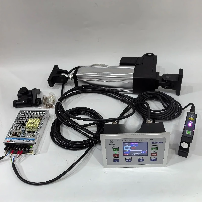 EPC-A12SR Servo Line Edge Position Control System | EPC Web Guiding Controller with Ultrasonic Sensor, 150mm Stroke, 200KG Thrus