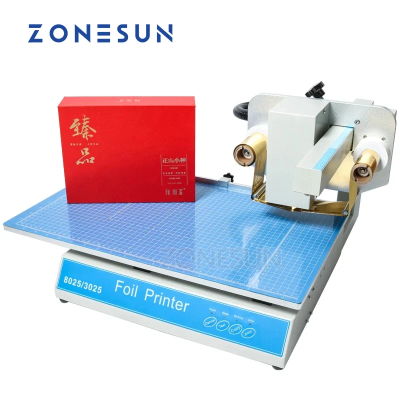 ZONESUN Hot Stamping Machine Digital Sheet Printer Plateless Hot Foil Printer Plastic Leather Notebook Film Paper Without Stamp