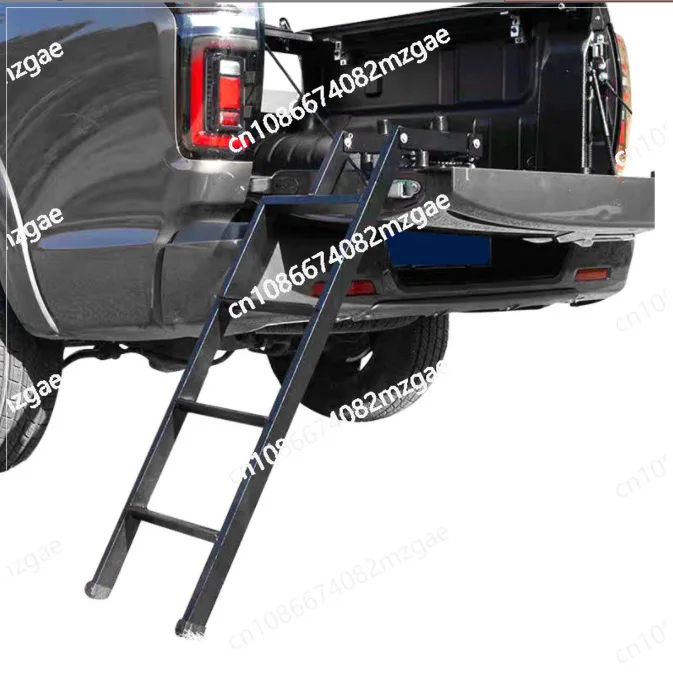 Pickup Truck Tailgate Ladder Truck Tailgate Ladder Foldable Compatible for Pickup Truck's Bed Aluminum Step Grip Plates