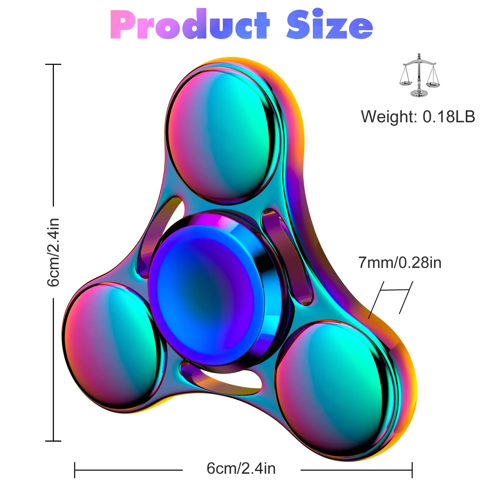 Metal Fidget rotator for over 3 minutes - High speed precision metal manual rotator for EDC, ADHD, anxiety